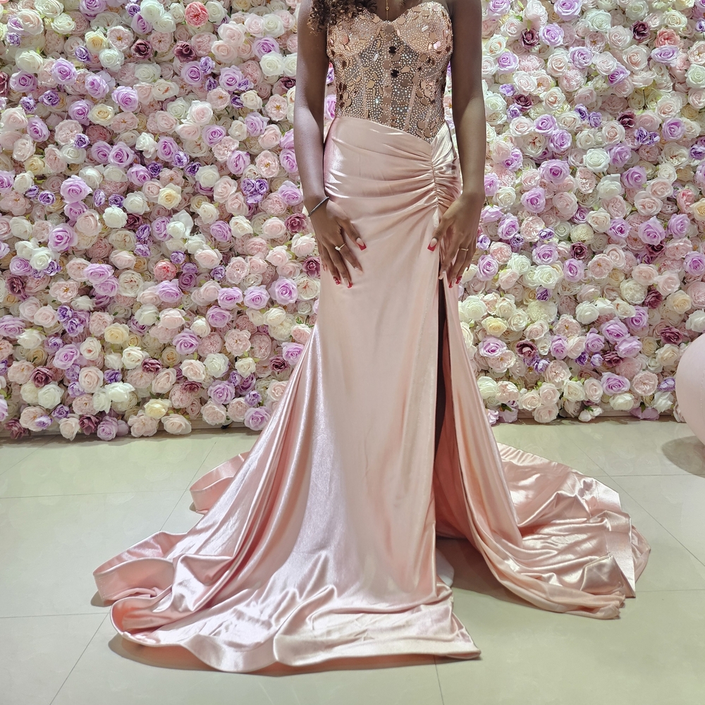 Elegant Pink Evening Gown